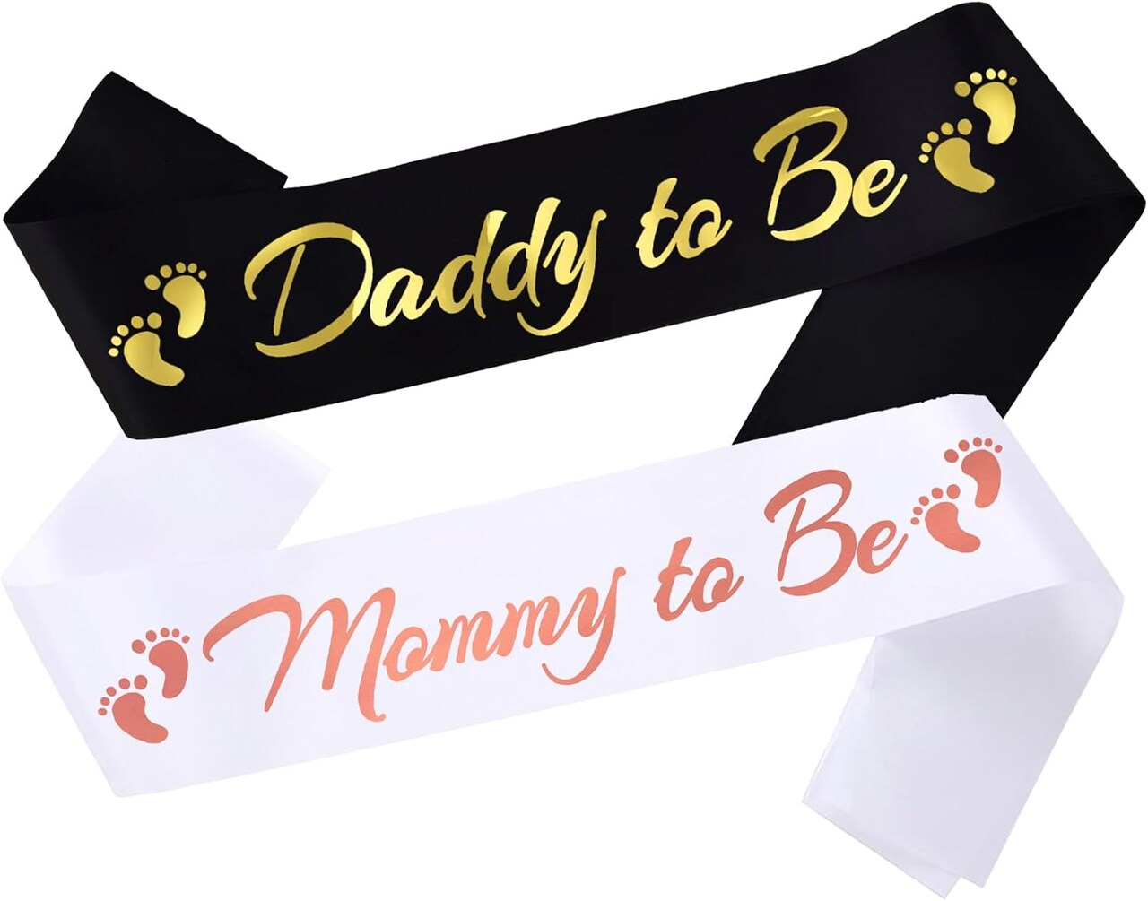 2pcs Mommy to Be and Daddy to Be Sash, Maternity Photo Prop Sash for New Mom Dad Baby Shower Party Gender Reveal Supplies Decorations